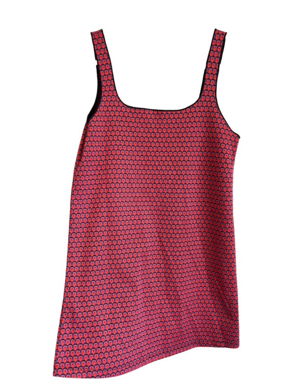 Zara Womens Red & Blue Sleeveless Mini Dress With Geometric Pattern Size M